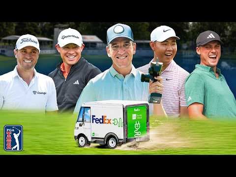 Eli Manning PRANKS Pro Golfers with MOVING Tee Marker!
